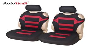 Autoyouth bilstolskydd 2st framsäte täcker t -shirt stil bil interiör tillbehör röd blå grå klor7724172