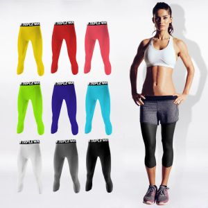 Capris verão mulheres capri correndo calças justas feminino basquete futebol fitness exercício esporte 3/4 cortado leggings shorts 41