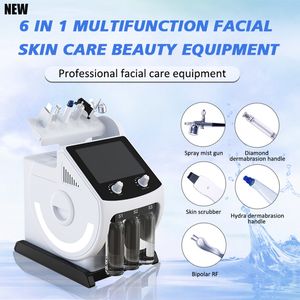 Máquina de dermoabrasão de água 6 em 1, jato de oxigênio, descascador de pele, beleza facial, limpeza profunda, lifting facial rf