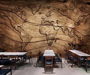 ドロップシップカスタム3D PO壁紙ビンテージウッド穀物世界地図背景壁絵画リビングルームベッドルームレストラン壁画壁9941048