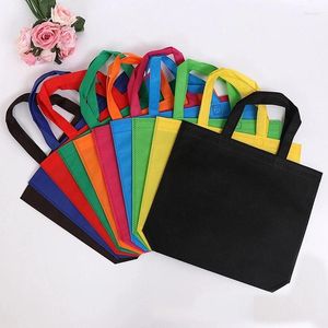 Shopping Bags 38 32cm 50 Pcs Wholesales Custom Non Woven Fabric Reusable Tote Bag With Handle For Packaging/Gift/Storage