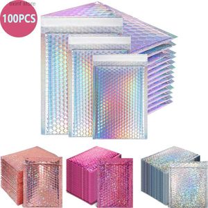 Other disposable plastic products 100PCS Shipping Packaging Holographic Laser Bubble Mailer Packing Bag Supplies Delivery Package Envelope Bags Envelopes Packa