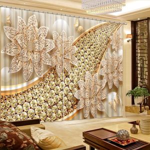 European Luxury jewelry 3D Curtain For Living room 3D Po Custom Window333I