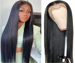 32 34 Inch Long Bone Straight Lace Front Brazilian Human Hair Wig Transparent 13x4 Synthetic Frontal Wigs For Women2081943