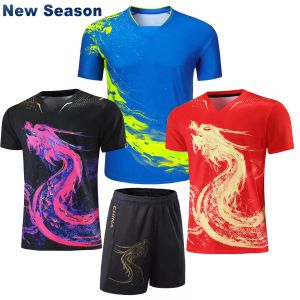 Camisas mais recentes da china dragão terno de tênis de mesa camisas das mulheres dos homens criança china ping pong ternos roupas de tênis de mesa t camisas