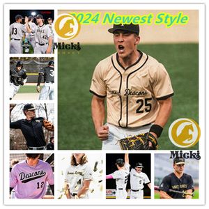 2023 CWS Wake Forest Baseball Jersey Reed Mascolo Crawford Wade Derek Crum Jacob Grzebinski Pirmin Brechbuhl Wake Forest Demon Deacons Jerseys Niestandardowy zszyt