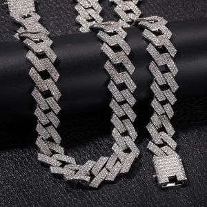 Iced Out Miami Cuban Link Chain Mens Rose Gold Chains Grosso Colar Pulseira Moda Hip Hop Jewelry276n