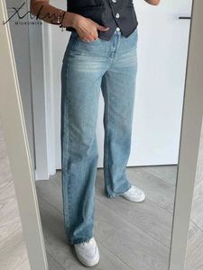 Kvinnors jeans miuukomiya breda ben rosa kvinnor jeans hög midja grå alla denim byxor raka retro jeans kvinnor 2023 fashionabla denimbyxor j240306