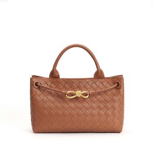 Ny lyxig äkta läder handvävd handväska för kvinnor hög kvalitet kohud stor kapacitet kvinnors väska tomt märke
