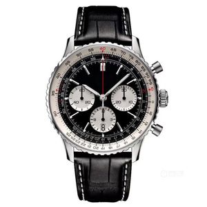 Relógio de quartzo masculino 50mm pulseira de couro azul preto relógio de safira de alta qualidade super brilhante montreux luxo cinto watch259h