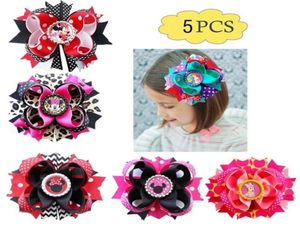 5 Stück Mädchen-Haarschleife 4555 Zoll Handmade Boutique Layered Hair Bow Maus inspirierte Clips8177188