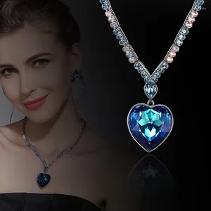 Ожерелья с подвесками «Титаник» в форме сердца океана, ожерелье для женщин, металлические гиперболы, ювелирные изделия для влюбленных, подарок на день рождения, реквизит для косплея