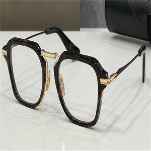 Nowy projekt mody Mężczyźni okulary optyczne 413 K Złota plastikowa kwadratowa ramka Vintage prosty styl przezroczysty okulary najwyższa jakość czysty 252o
