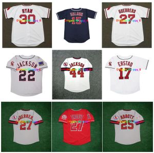 Anpassade män kvinnor ungdom los angeles'angels'mike öring timtalmon nolan ryan anaheim throwback baseball tröja änglar vladimir guerrero jim abbott bo jack jim