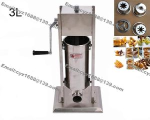 Komercyjne użycie 3L Ręczne ręce Handyn Hiszpan Churro Churro Maker Churreras Churros Maszyna z dyszami 4pcs7035414