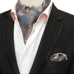 Linbaiway ternos masculinos conjunto de gravata ascot para homem gravatas lenço floral paisley bolso quadrado casamento logotipo personalizado neck258v