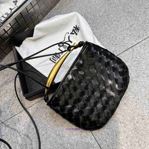 Le migliori borse tote all'ingrosso di sardine di Bottgs's Vents originali negozio online BY designer di nicchia nuova borsa europea in tessuto nero pelle bovina manico in metallo a mano con logo reale