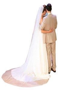 Véu de casamento catedral véus de noiva longo para noiva barato 2m 3m branco bege marfim champanhe2224453