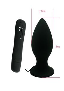 XXL Big Size 7 Speed ​​Silicone Remote Control Anal Masturbation Enorm Anal Vibrator Anal Plug for Women and Man Sex Products Y1811018776772