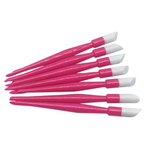 EasyNail 50pcs Pink Soft Nail Cuticle Pusher Plastic Rubber dark Purple Available High Quality Nail Tools6692183