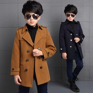 High Quality Lattice Children Coat Wool Coat For Boys Fashion Autumn Winter Jacket Boy Windbreaker Kids Winter Overcoat 2011095444187