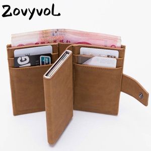 Titolare di blocco scatola singola moda minimalista in metallo da uomo per portafogli di carte243S
