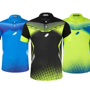 Polos Neue schnelltrocknende Tischtennis-Bekleidung Kurzarm-Oberteile für Damen und Herren, Wettkampfbekleidung, professionelles Trainingsshirt 40