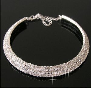 Crystal Bridal smycken Sexig menmaded diamanthalsband för fest prom formell händelse bröllop smycken set brudtillbehör 3 rader RH7121516