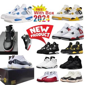 Bred reimagined 4s White Thunder Black Cat 5s DMP Basketball Shoes Military Blue 4 Gratitude Olive 1 Fear Aqua Playoffs Red Men Women 2024 New Low Space Jam