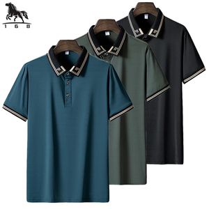 Polo da uomo 6XL 7XL 8XL Polo estiva da uomo a maniche corte di alta qualità Polo da uomo business casual in seta di ghiaccio 8927 240304