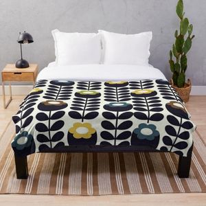 毛布Orla Kiely Flowersデザインスローブランケットクリエイティブな印刷ソフトバス旅行用の4シーズンの屋外BedSpread284d