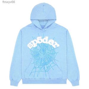 Mens Hoodies Moletons Novo Céu Azul Sp5der Hoodie Homens Mulheres 1 Hip Hop Young Thug Spider World Wide 555555 Impressão Pulôver Hoody Light WA6L