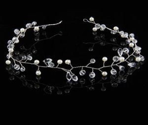 Sparkly guld silver hår smycken kristall faux pärla tiaras hårband för brud bröllop fest kronor pannband lysande strass H7089152