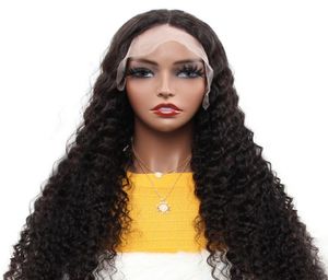 Curly Loose Deep Straight Spets Frontal Wig Human Hair Spets Front Wigs Natural Color for Women2429020