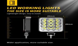 Mini 16 LED 48W Work Light Lamp Square Spotlight 12V 24V Offroad Bar 4X4 4WD For Truck Car SUV ATV Headlight Auto2905937