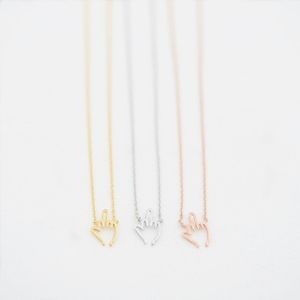 Fashionable finger pendant necklace Uncivilized gestures necklaces cool style necklaces270k