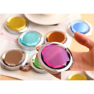 Compact Mirrors 10Pcs Engraved Cosmetic Compact Mirror Crystal Magnifying Make Up Wedding Gift For Guests Drop Drop Delivery Health Be Dhmyp