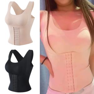 T-shirt 3 arada 1 bel düğmeli sutyen shapewear kadınlar duruş düzeltici sutyen zayıflama iç çamaşırı iç çamaşırı korse kılıf karın kontrol tankı üstleri