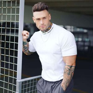 New Summer Men's T-shirts Sports Fiess Pure Cotton Round Neck Short Sleeves Gym Running Training Bodybuilding T-shirt Top