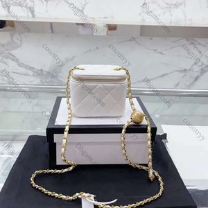 2024 Women Designer Torba Małe próżność torby skrzynki kawiorowe skóra Crush Pearl Gold Ball Metal Hardware Crossbody torebki na ramię