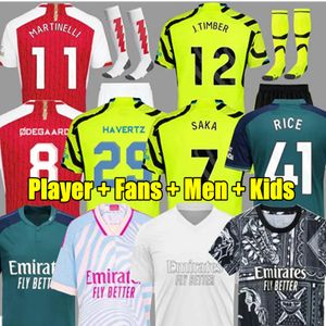 RICE 23 24 SMITH ROWE SAKA Soccer Jerseys Fans Player MARTINELLI 2023 2024 Football Shirt Men Kids ODEGAARD Nketiah G.JESUS ZINCHENKO SALIBA HAVERTZ J.TIMBER