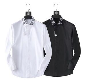 2024Designer men's shirt Long sleeve light luxury men's casual letter print shirt men's slim shirt business