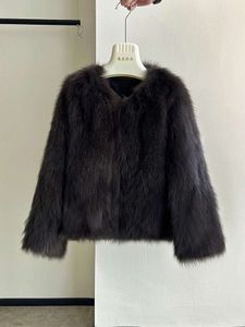 Fox Grass For Women's 2023 New Winter Simple Integrated Young Medium To Long Fur Coat Haining 563108