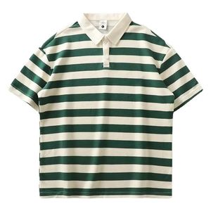Herren Sommer Streifen Kurzarm POLO Shirt Polo T-shirt Casual Herren Top Golf Tragen Kleidung für Frauen 240229