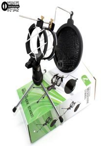 Desktop TripoD Folding Dynamic Microphone Stand Windscreen Pop Filter Holder Mike Clamp Shock Mount For Computer Video Recording3137987