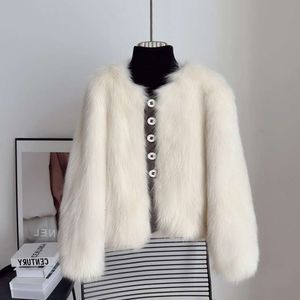 Haining raposa grama curto feminino 2023 inverno novo couro e moda integrada versátil casaco de pele tendência 513550