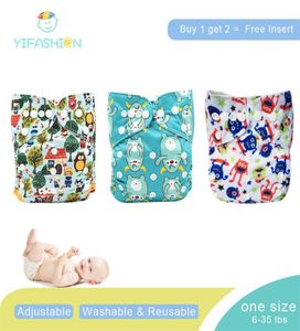 yifashionbaby قابلة لإعادة الاستخدام الجيب حفاضات القماش القابلة للغسل مع إدراج الكل في حجم واحد 635pounds191f5741053