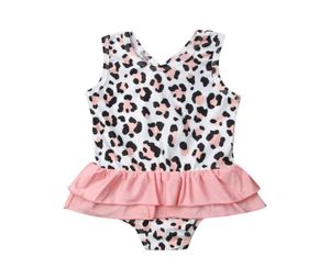 Mädchen Einteiliger Badeanzug 2021 Sommer Kinder Bademode Mode Leopard Monokini Niedliche Rüschen Bikinis Kinder Strand Badekleidung One9572387