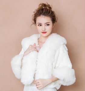 New Faux Fur Bridal Shrug Wrap Cape Stole Shawl Bolero Jacket Coat Perfect For Winter Wedding Bride Bridesmaid Real Image5074810