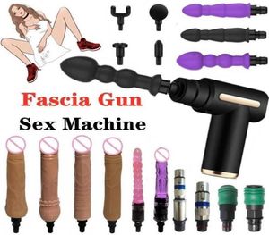 Sex Toy Massager Machine Orgasm Stake Vibrator Dildo Toys Fascial Gun Muscle Relax Body Massage Tillbehör Kvinnor Masturbation Dev9389079